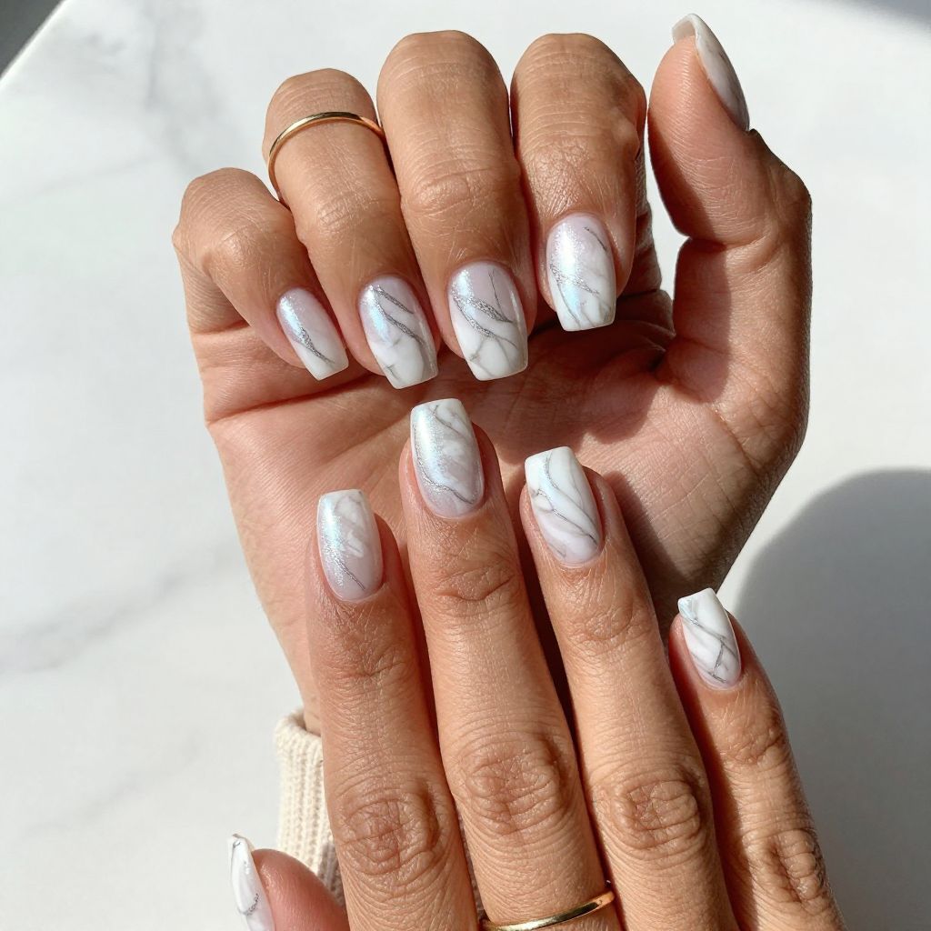 Pearlescent White Marble