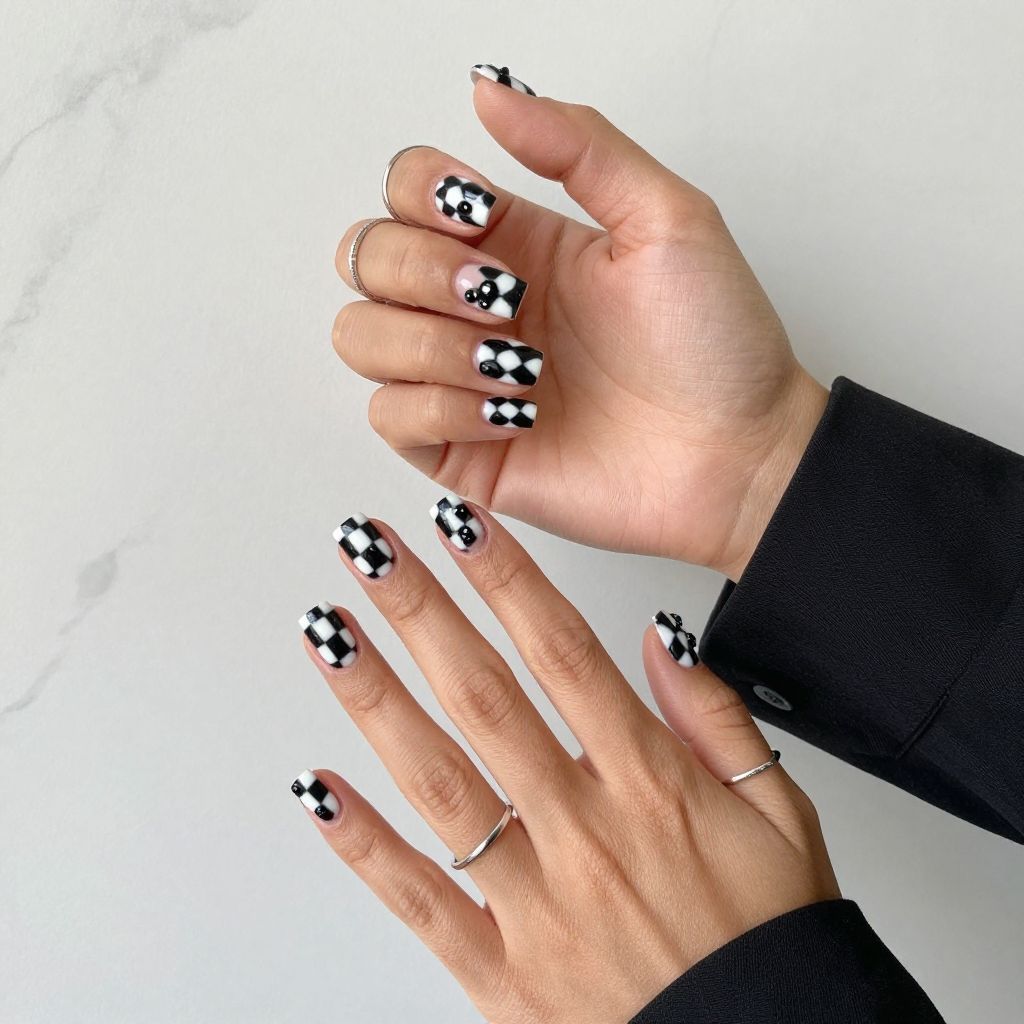Bold Black and White Checkerboard