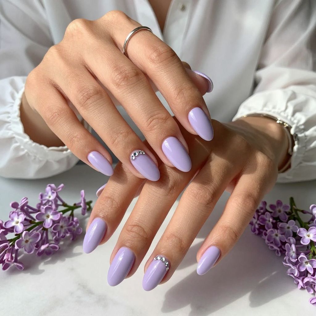 Pale Lilac with Rhinestones