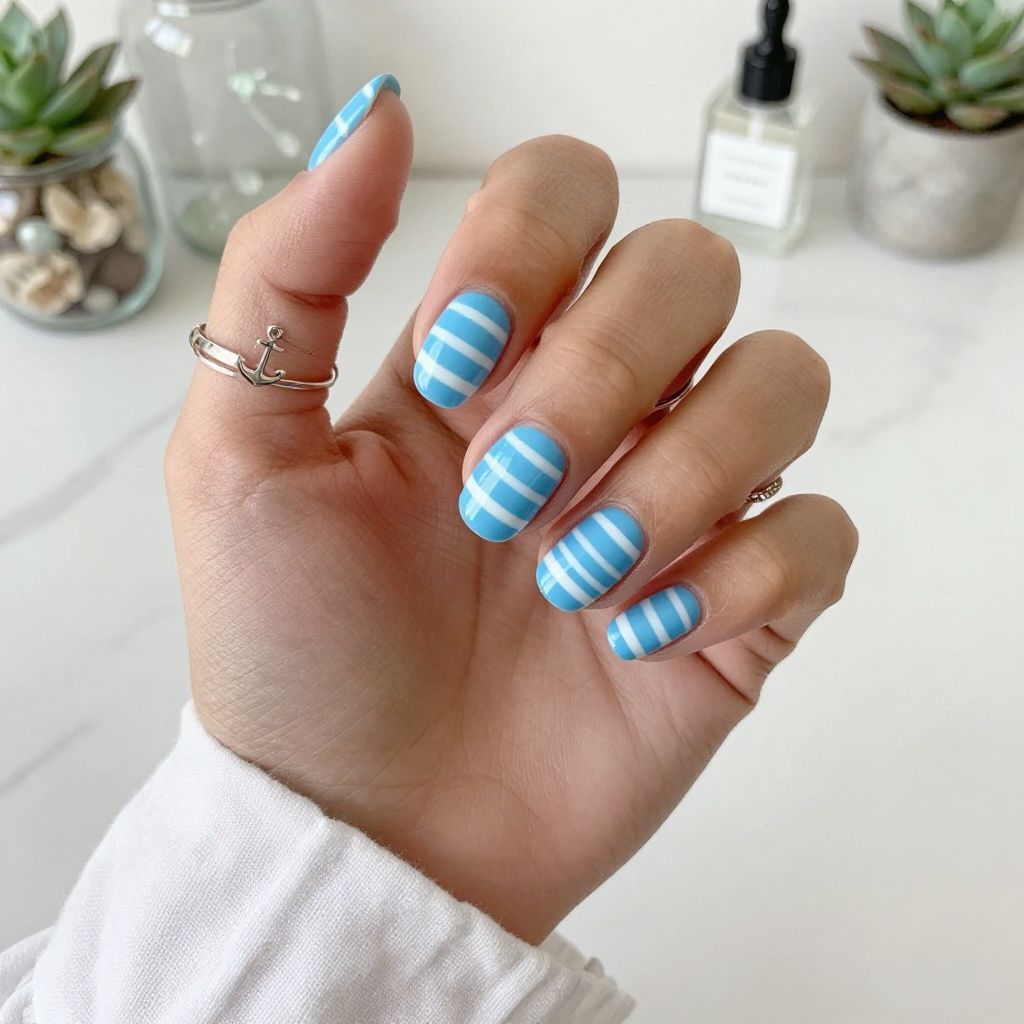 Coastal Blue and White Stripes