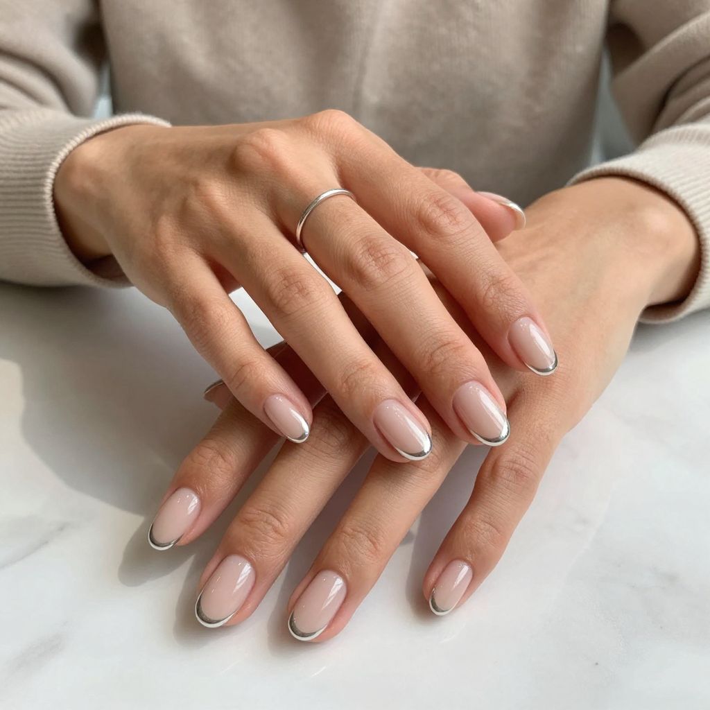 Minimalist Nude with Silver Tips