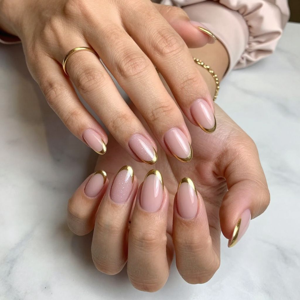 Lavish Gold French Tips