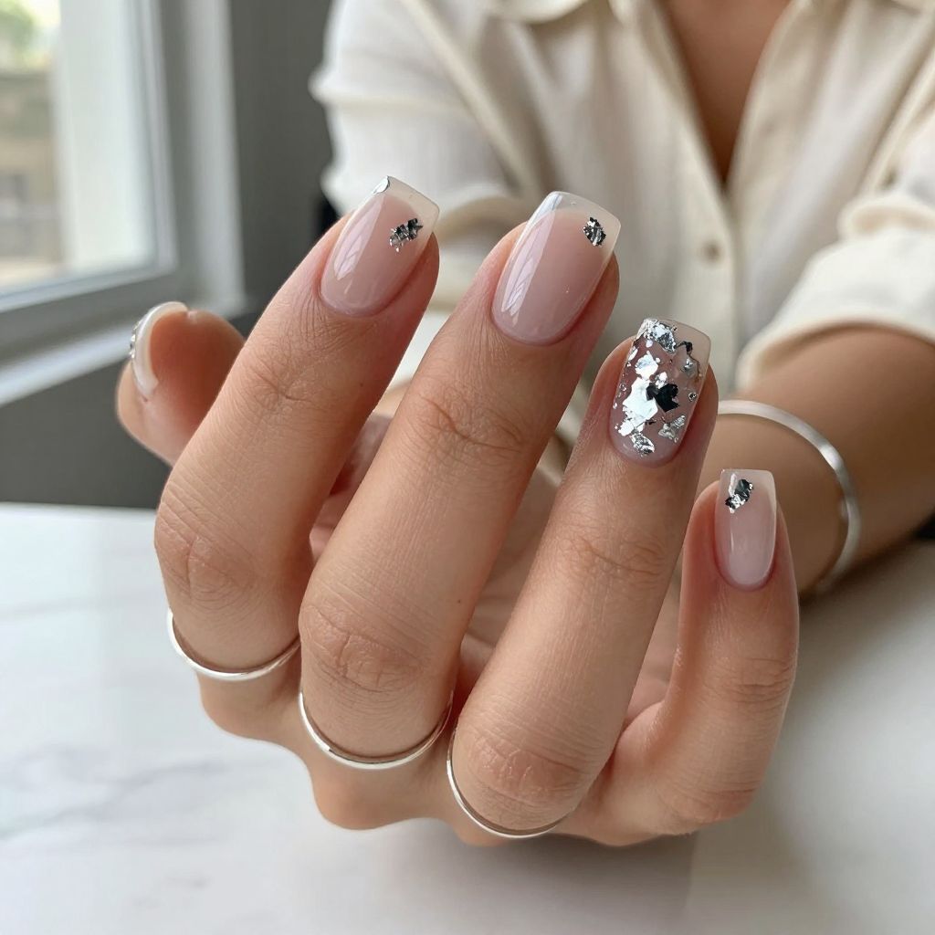 Transparent Glass With Silver Foil