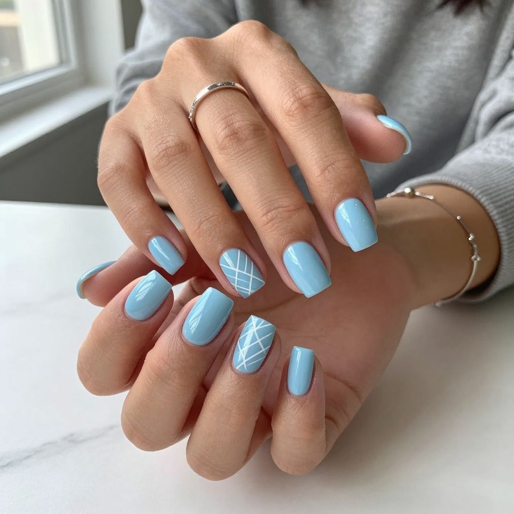 Geometric Baby Blue Burst