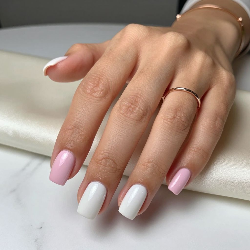Baby Pink Chrome Paired With Soft Milky White Accents
