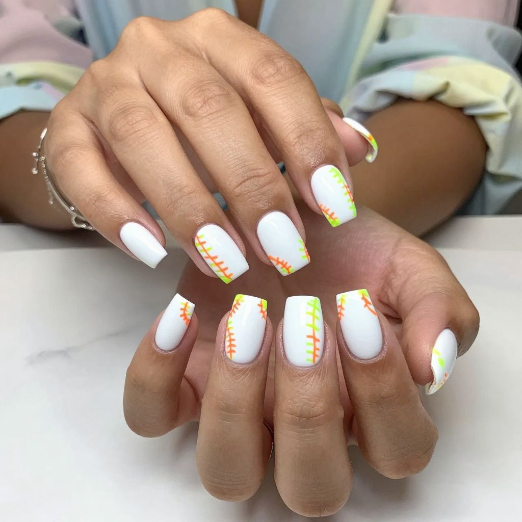 Neon Baseball Stitch Pop