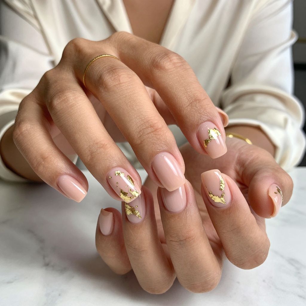Blush Nude with Gold Foil