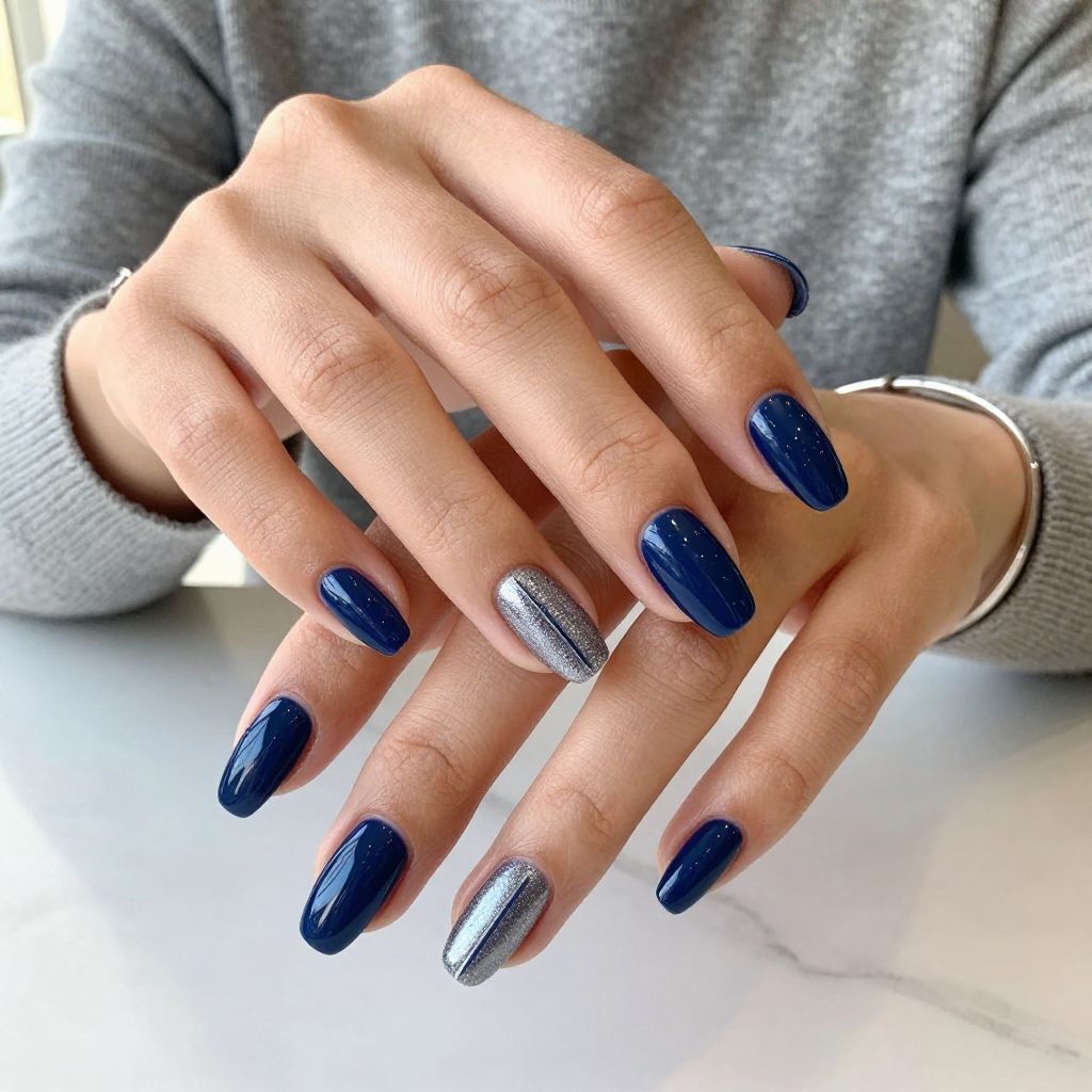 Classic Navy with Silver Accents