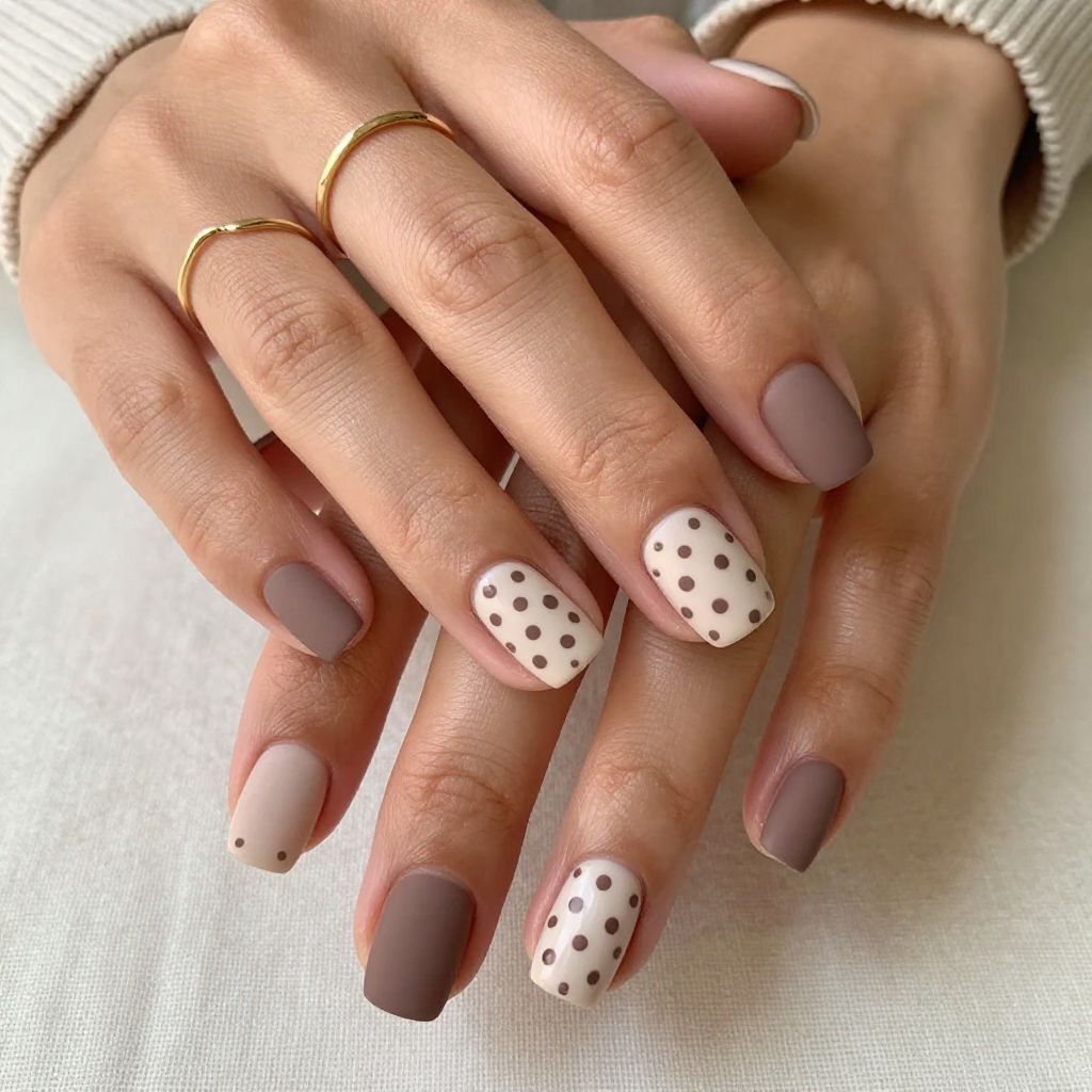Soft Brown Pastel Palette Dots