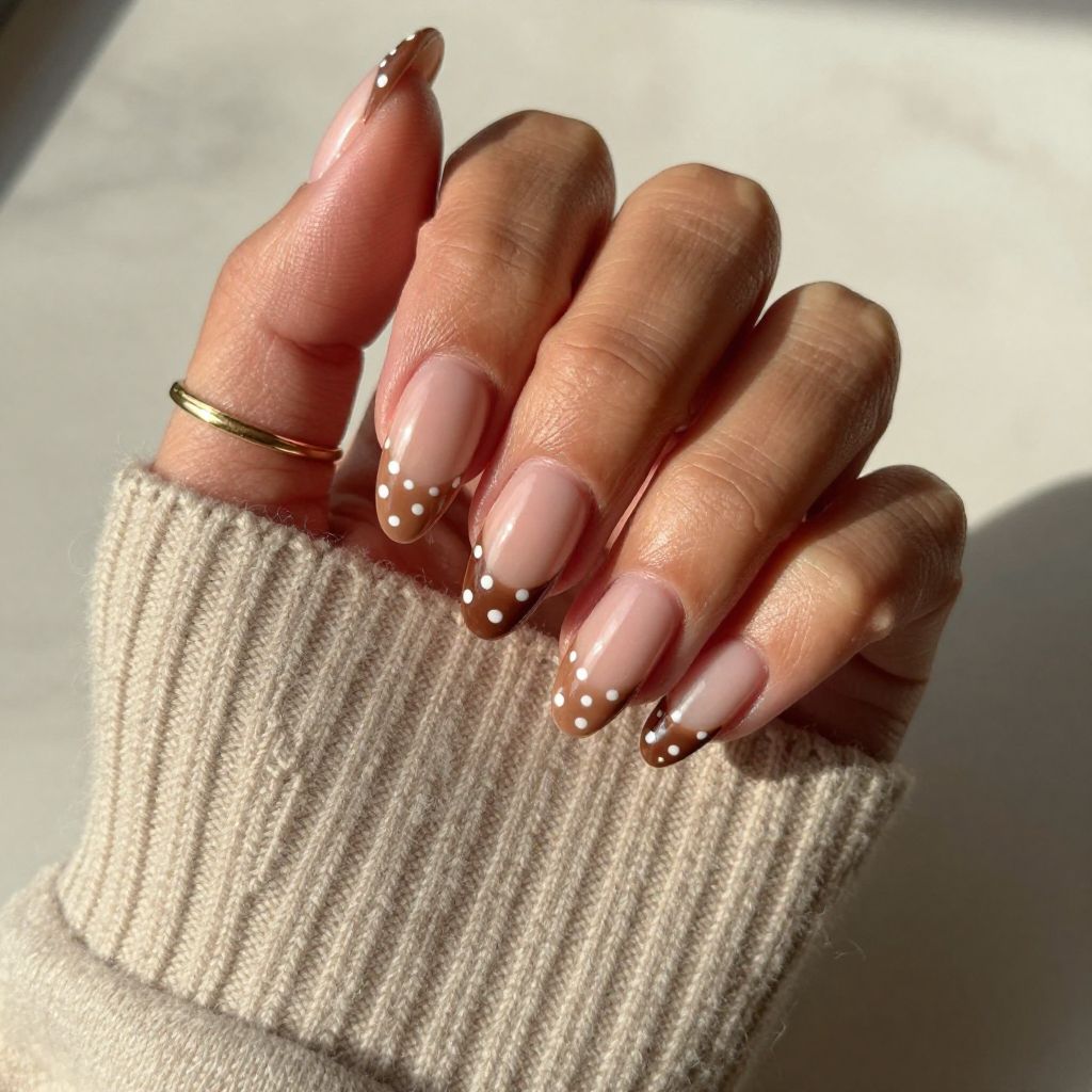 Nude To Brown Gradient Polka Play