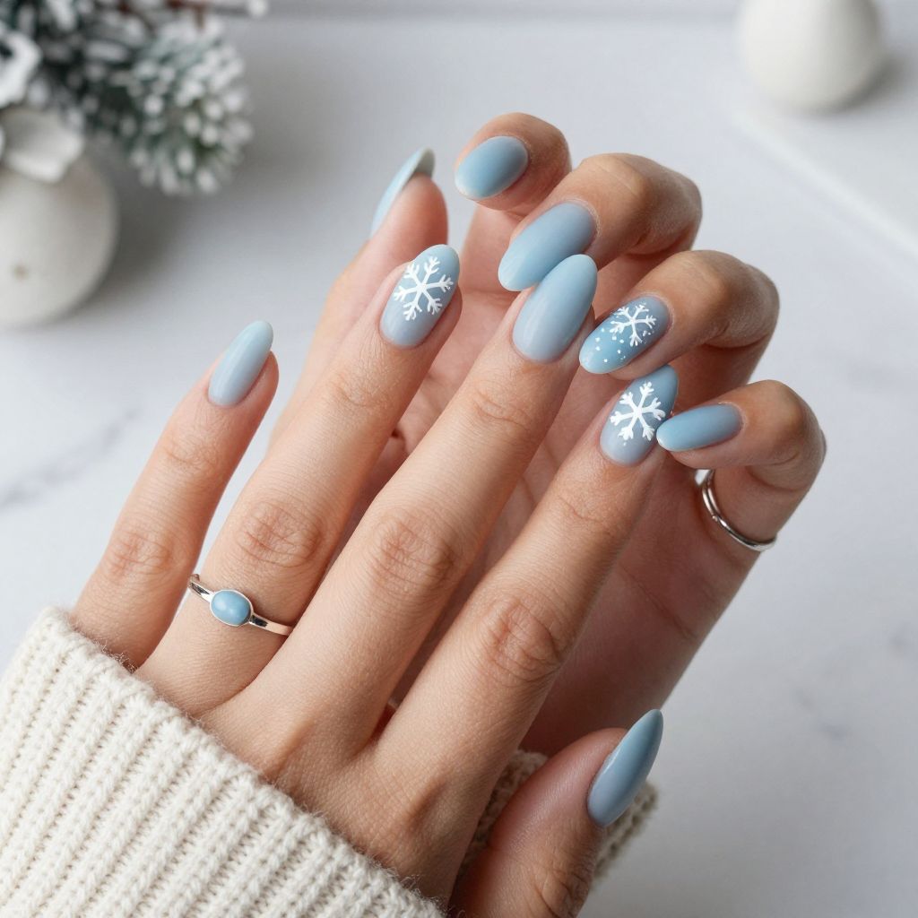 Icy Blue with Snowflake Accents