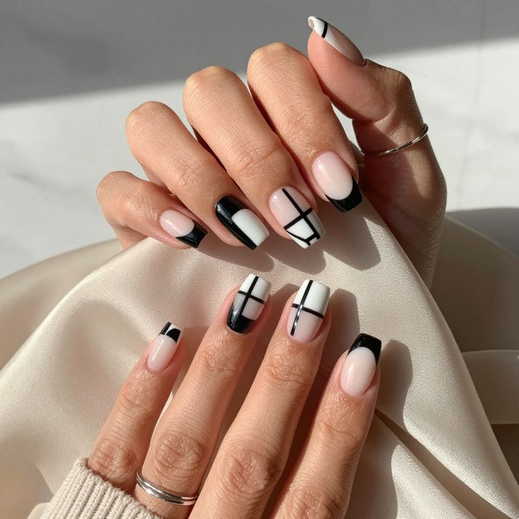 Black and White Graphic Caps