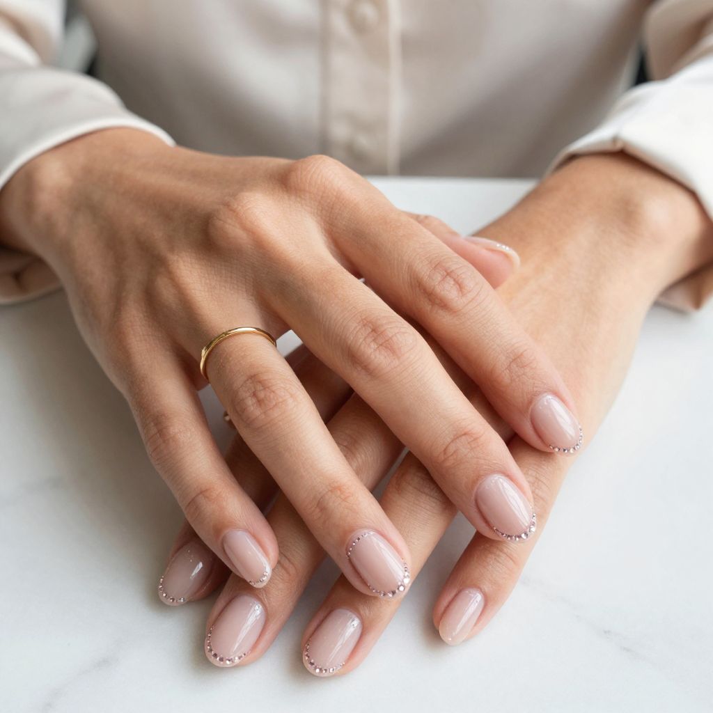 Sheer Nude Cap with Tiny Gems