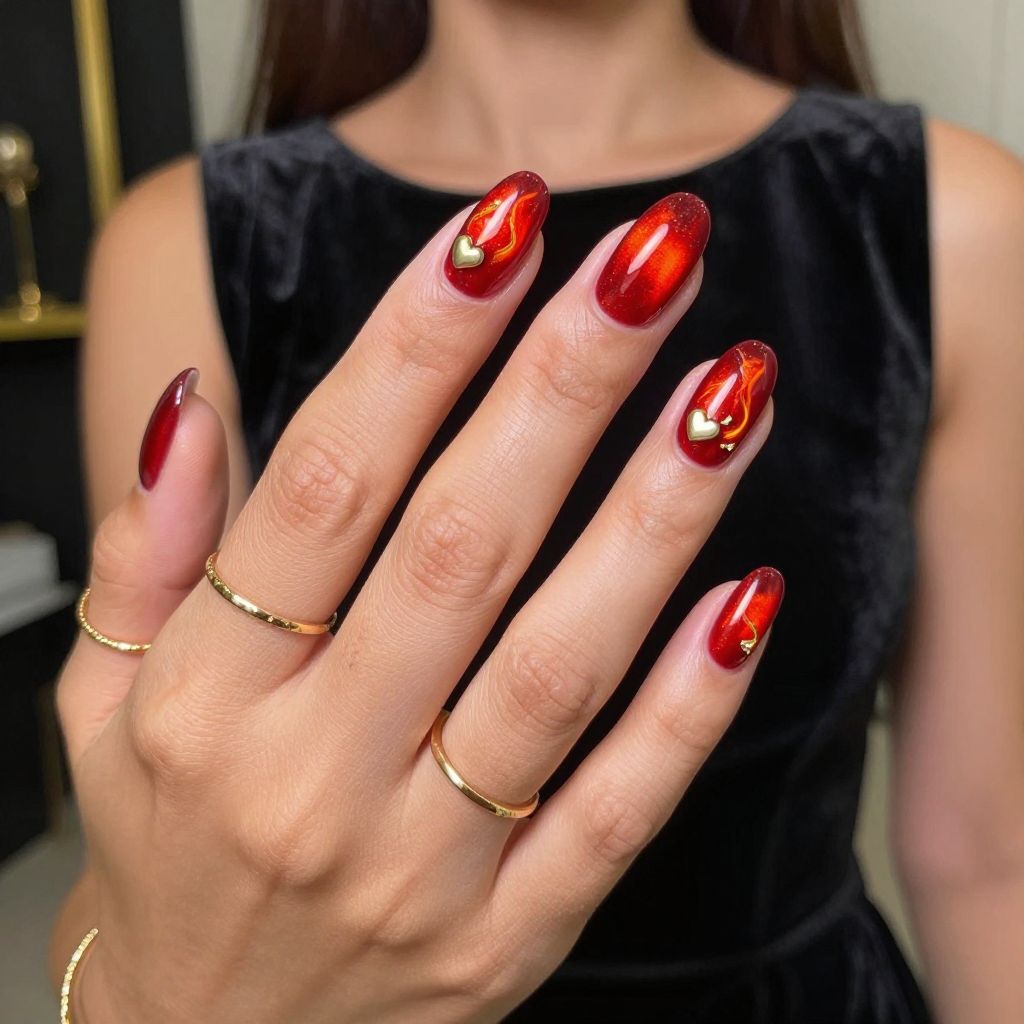 Classic Red Hearts with Metallic Flair