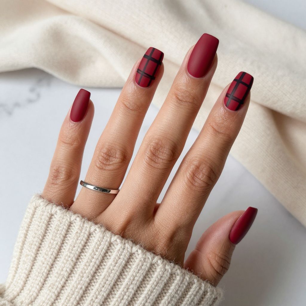 Matte Red and Black Plaid