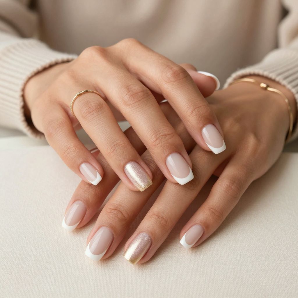 Soft Gold French Cat Eye with White Accents
