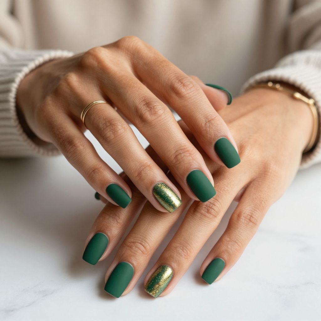 Festive Forest Green and Gold Fluorescence