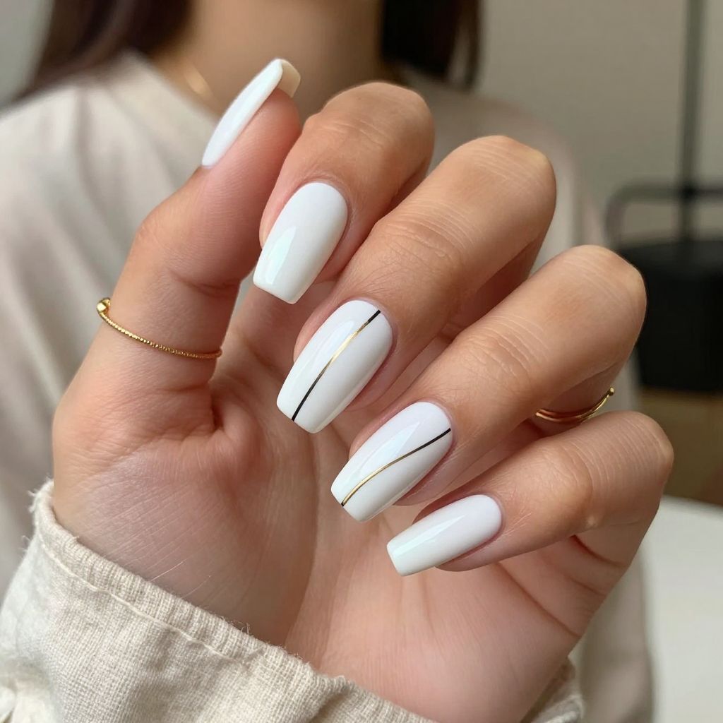 Minimalist White with Subtle Line Art