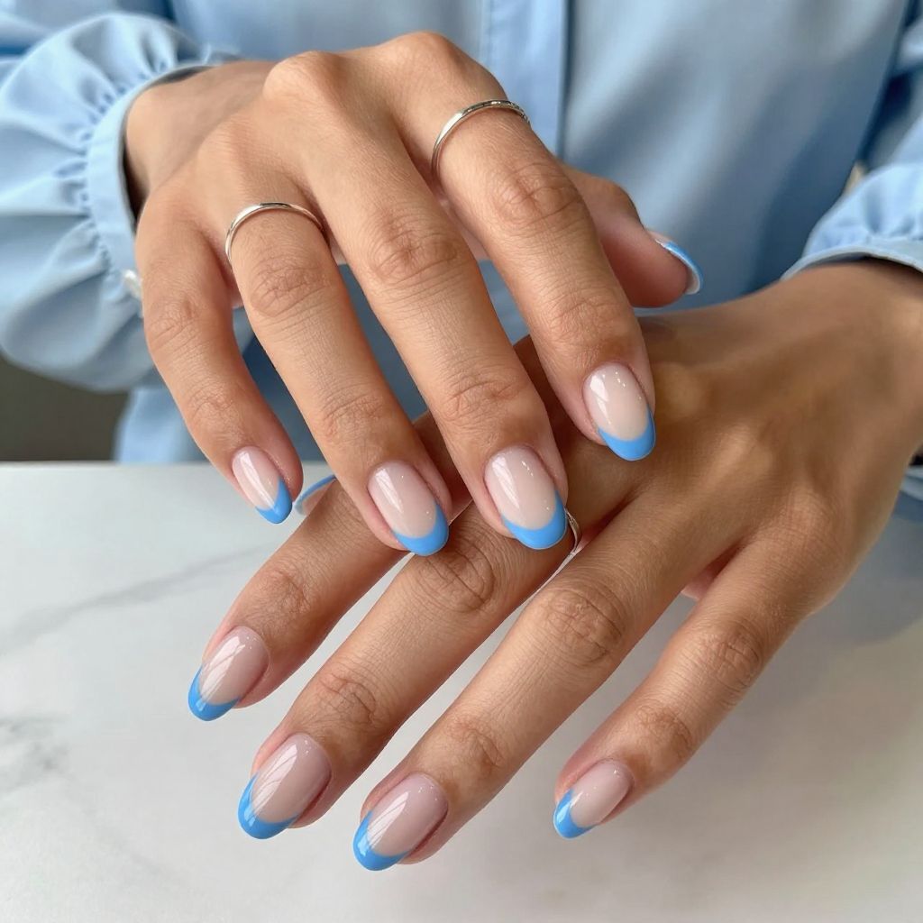 Baby Blue French V-Tip