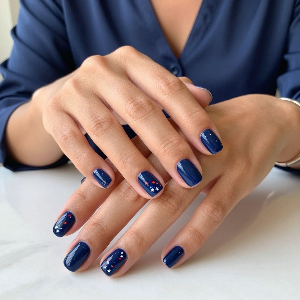 Navy Base with Tiny Confetti Stars