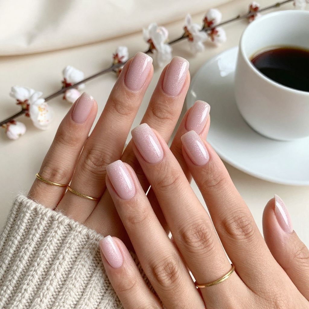 Blush Pink Glitter Fade
