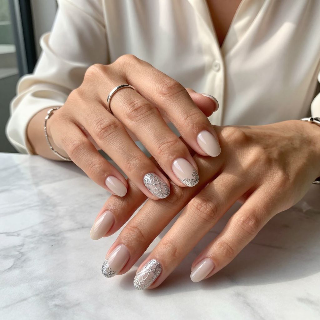 Silver Mesh Lace Accent