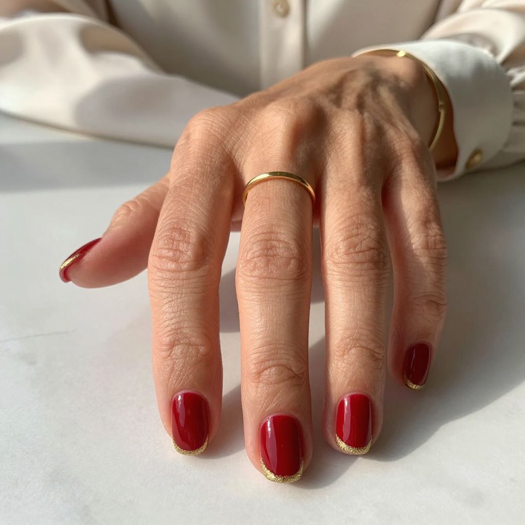 Classic Red with Gold Glitter Outline