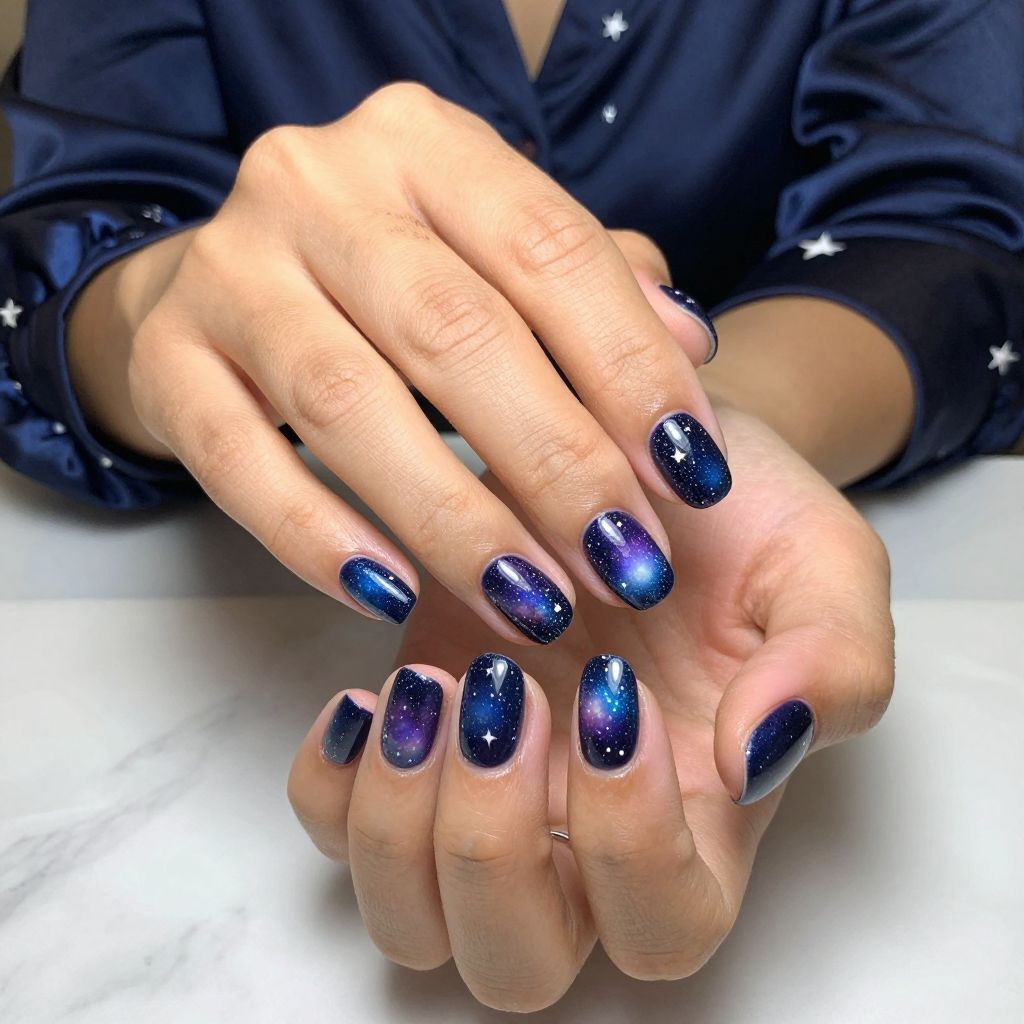 Cosmic DJ Galaxy Nails