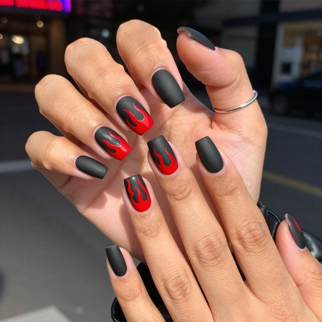 Red Dragon Flames with Matte Black