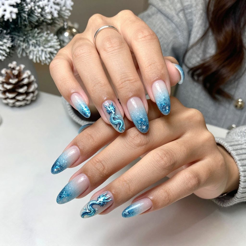 Frost Dragon Blue Glitter