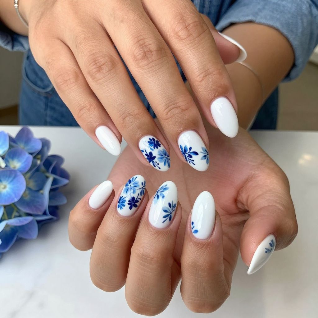 Monochrome Blue Botanical