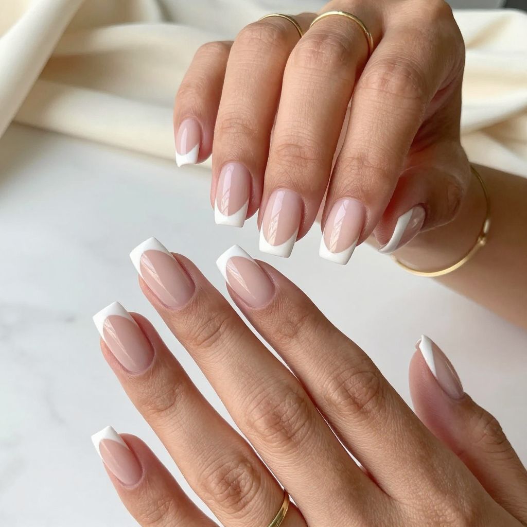 Chevron French Tips Nails