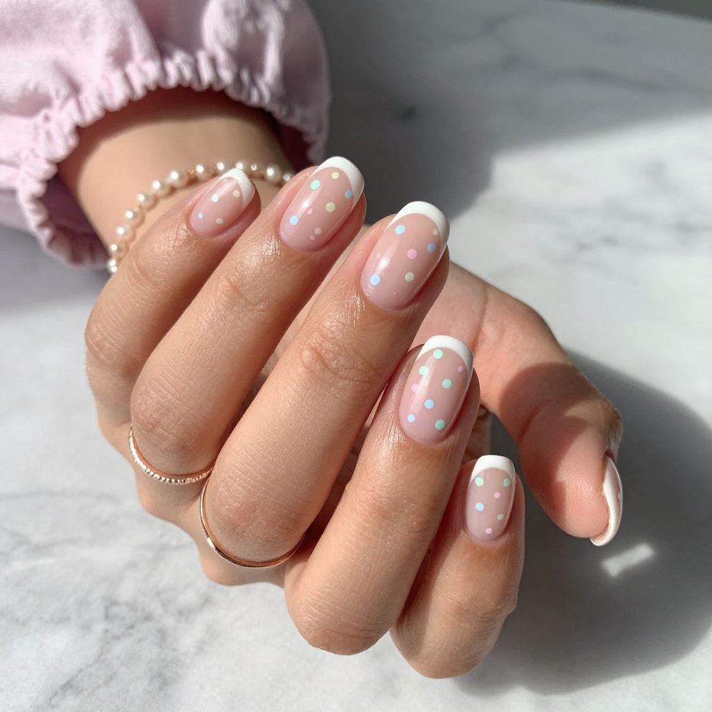 Polka Dot French Play Nails