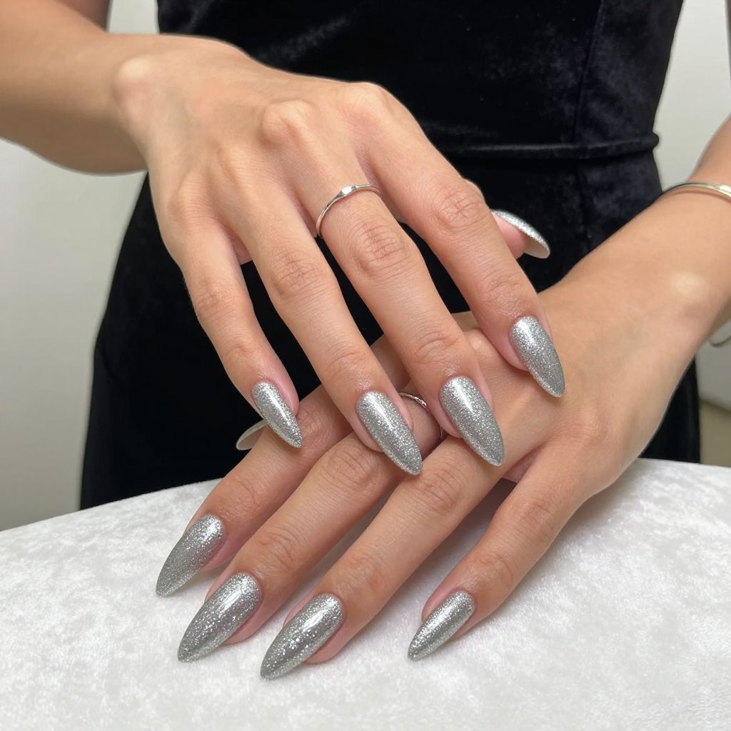 Glittering Silver Stiletto Spark