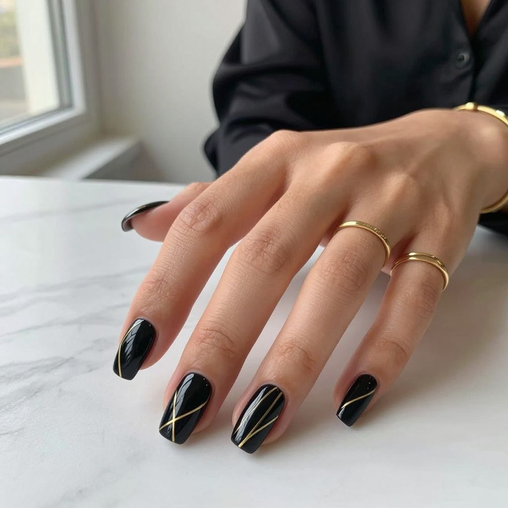 Black and Gold Geometric Luxe