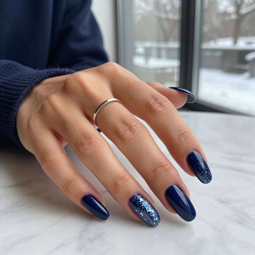 Midnight Blue with Silver Tips