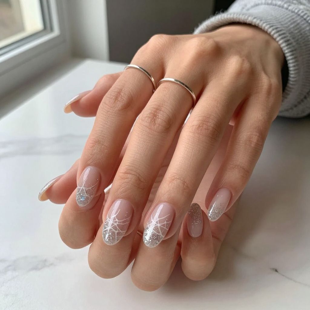 Cobweb Glitter Tips