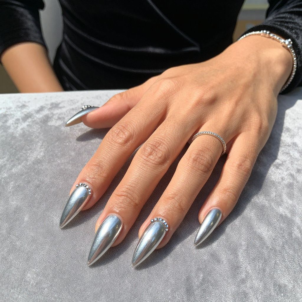 Icy Silver with Crystal Embellishments