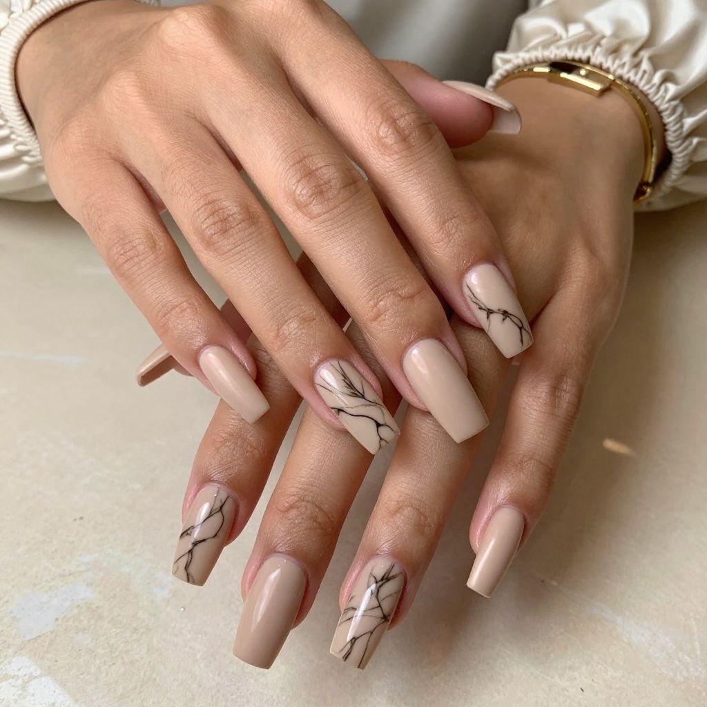 Champagne and Black Marble Mix
