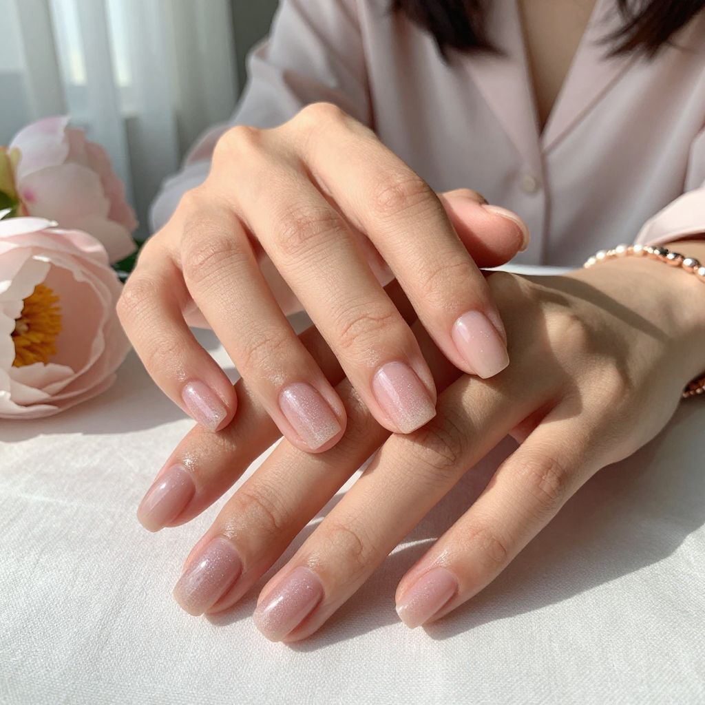 Blush Pink with Subtle Glitter Fade