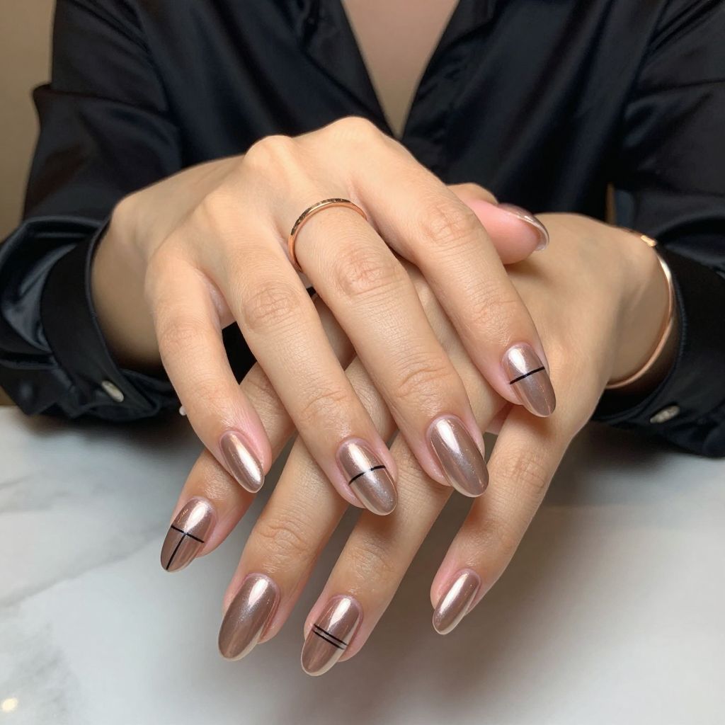 Rose Gold Chrome with Minimalist Lines