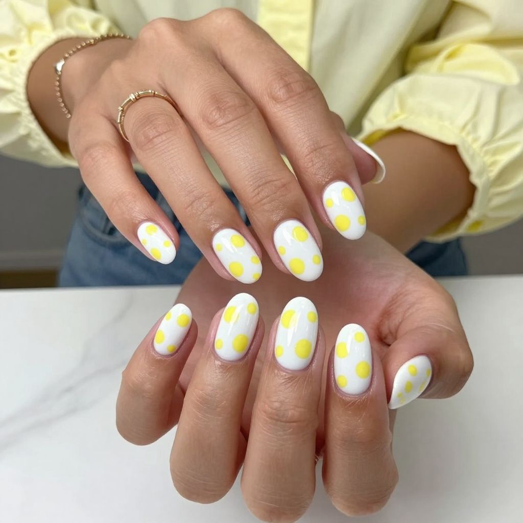 Chunky Lemon Polka Dots