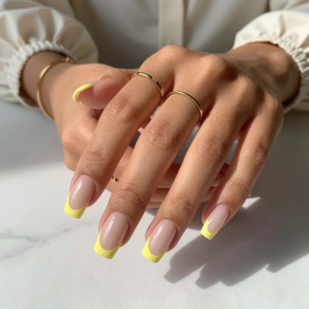 Lemon Twist French Manicure