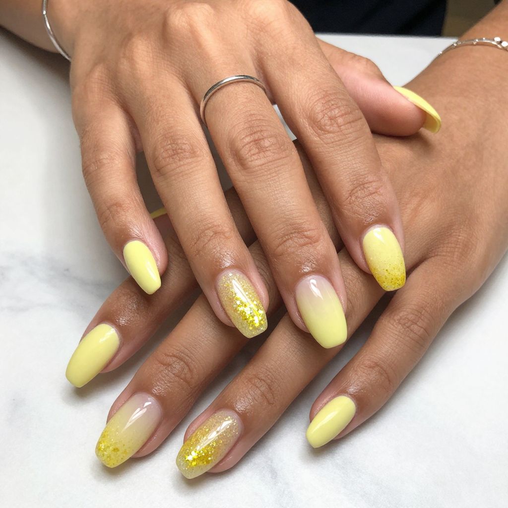 Lemon Glitter Gradient