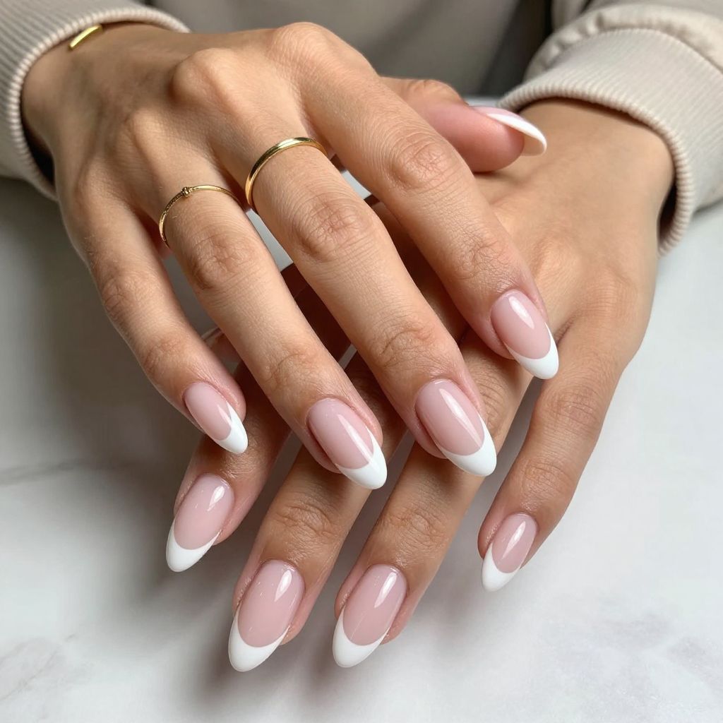 Baby Pink French with Matte Stripes
