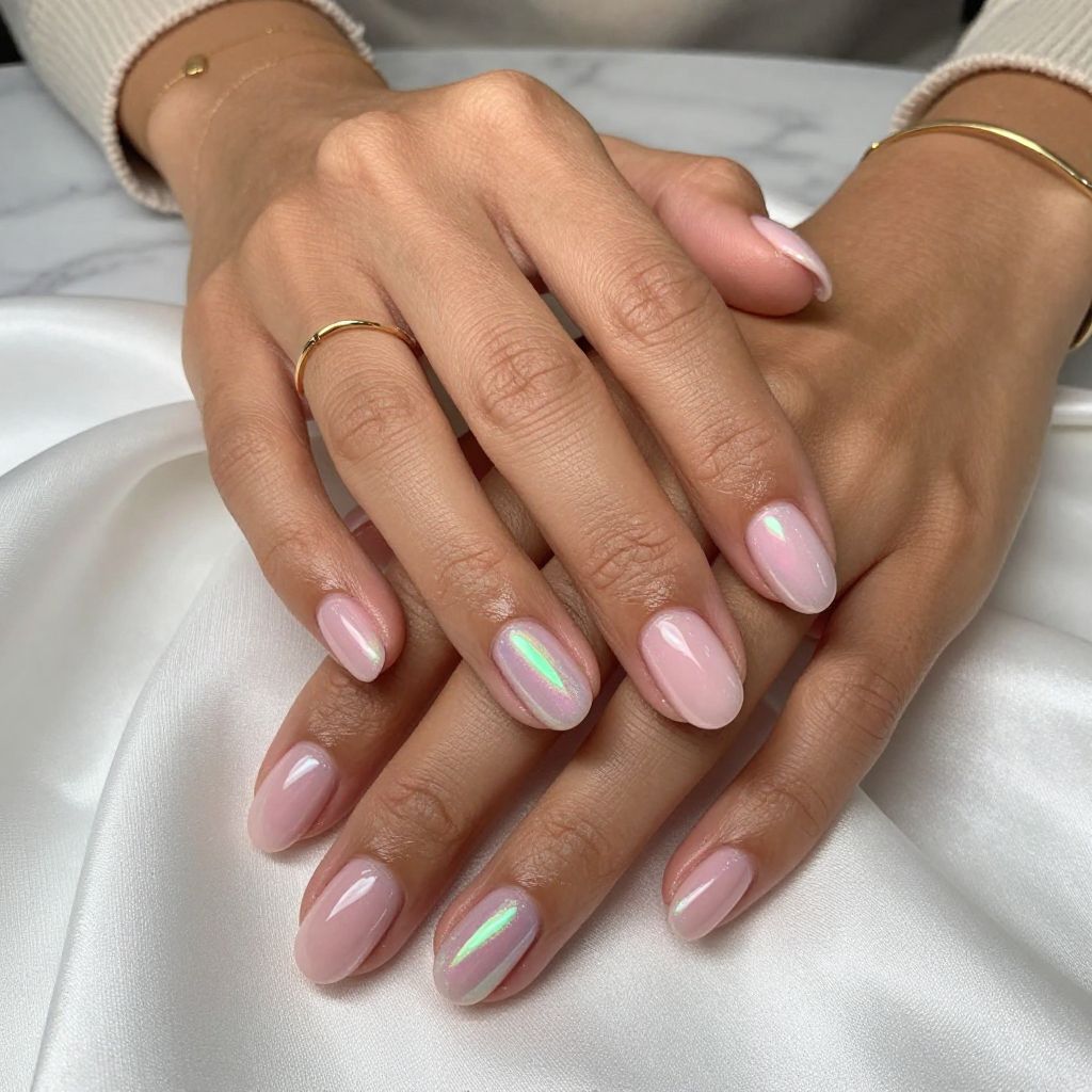 Pale Pink Base with Iridescent Tips