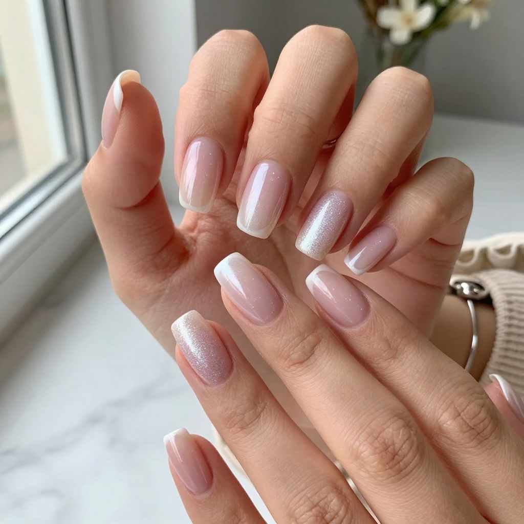 Delicate Glitter Fade Tips