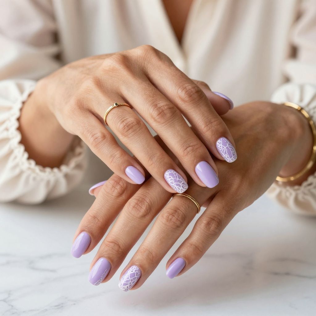 Soft Lavender Lace Detailing