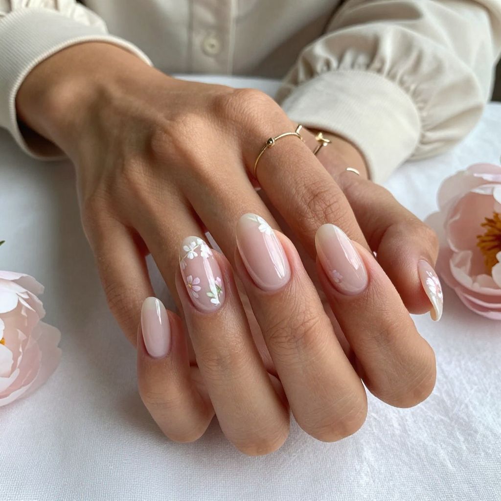 Clear Base with Floating Florals