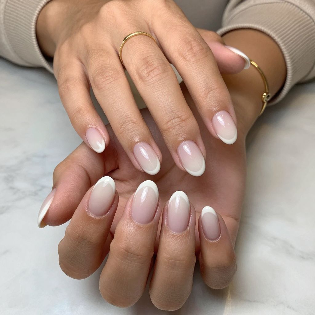 Soft Oval Milky Tips